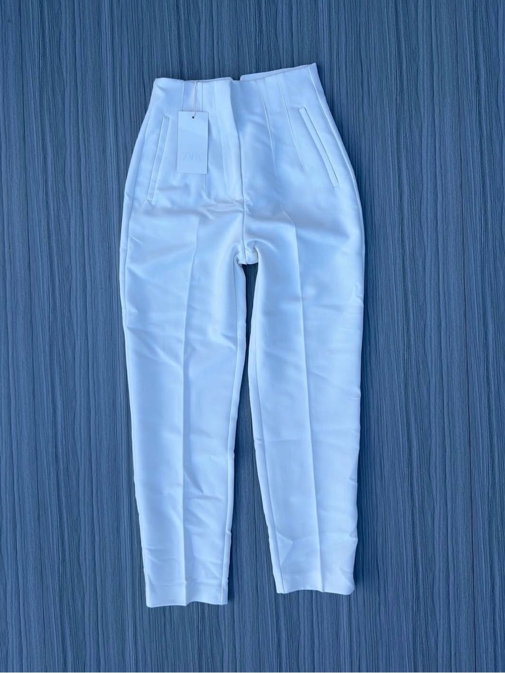 Zara White High-Rise Tailored Skinny Pants